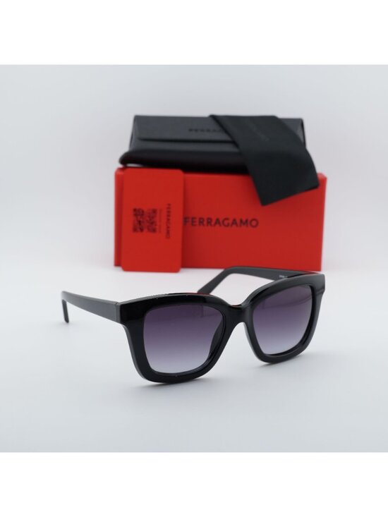 Salvatore Ferragamo SF955S 001 Square Sunglasses - Black / Grey